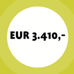 Symbolbild mit der Zahl des Monats: EUR 3.410,-
